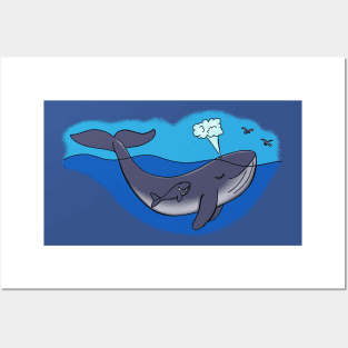 Cute whale and baby whimsical design Posters and Art